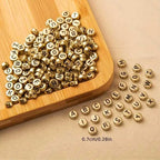 Songxi 1200pcs Gold Letter Beads for Bracelets, 4x7mm Black Alphabet A-Z Beads Friendship Bracelets Jewelry Making Kit - color: 1200pcs round golden letters