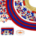 Ferraycle 5700 Pcs Fall Halloween Clay Beads Set Christmas Clay Beads Holiday DIY Jewelry Making Kits for Bracelet Necklace Earring(Red, Blue, White) - color: Red, Blue, White
