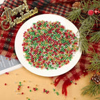 DECYOOL 1200Pcs Christmas Beads 4mm Round Spacer Beads Loose Ball Beads for DIY Bracelet Making Craft, Red & Green & Gold & Silver - color: Gold & Silver & Red & Green, size: 4mm