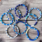 Blue Heishi 6mm Clay Beads for Bracelets Necklace Earring DIY Crafts - Blue Boho DIY Craft Assorted Beads for Women Jewelry Making Kit - Ocean Bohemian Summer Beach Holiday Party Supplies Set, 1 Box