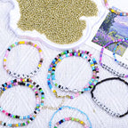 2000pcs Glass Seed Beads Bulk, 4mm 6/0 Mini Pony Spacer Small Individual Color Seed Beads for DIY Bracelet Necklaces Wrist Jewelry Making, Bright Gold - color: Bright Gold