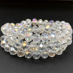 415pcs Rondelle Crystal Glass Beads 2mm 4mm 6mm 8mm Mixed Sizes, Faceted Briolette Spacer Czech Seed Loose Beads for DIY Jewelry Making (Transparent Shine) - color: Transparent Shine