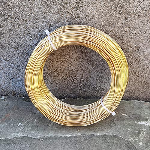 INSPIRELLE 18 Gauge 377 Feet KC Gold Aluminum Craft Wire Bendable Metal Wire for Jewelry Craft Making - color: KC Gold, size: 18 Guage (1.0mm)