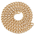 Craftdady 2Pcs Flat Chain Strap Gold Metal Purse Handbag Shoulder Body Replacement Strap 39.3" Twisted Curb Link Aluminum Cable Chain for Wallet Clutch Belt Necklace Bracelet - color: Gold, 16.5x13mm