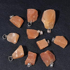 10pcs Irregular Raw Natural Red Aventurine Rock Stone Pendant Healing Crystal Chakra Gemstone Charm for Jewelry Making DIY Necklace Earrings Accessories Reiki - color: Red Aventurine