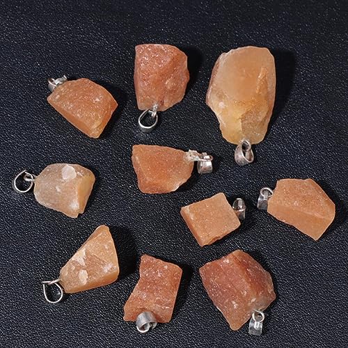 10pcs Irregular Raw Natural Red Aventurine Rock Stone Pendant Healing Crystal Chakra Gemstone Charm for Jewelry Making DIY Necklace Earrings Accessories Reiki - color: Red Aventurine