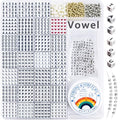 MIIIM 1650 Pcs Pony Beads Letters for Bracelets Making, Vowel-Rich Alphabet Kit with Minimized Rare Characters, 6x7mm Large Hole Square Letter Beads, Numbers (White and Black) - color: Square White and Black