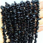 PLTbeads 5-8mm Natral Healing Gemstone Waist Bracelets Necklace Kit Irregular Stone DIY Crafts Design Jewelry Making 1 Strand per Bag Approxi 34 inch (Black Tourmaline Chips) - color: Black Tourmaline Chips