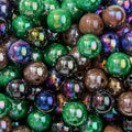 16mm Acrylic Beads 100pcs Ab Halloween Color Bead Chunk Bubblegum Beads for Pens for Necklace Jewelry Bracelets DIY Crafts Making (Navy Blue&Dark Green&Dark Coffee&Black) - color: Navy blue&dark green&dark coffee&black