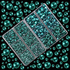 10000Pcs 2-Boxes Mixed Size Hot Fix Round Crystals Gems Glass Stones Hotfix Flat Back Rhinestones with Tweezers and Picking Pencil (Blue Zircon) - color: Blue Zircon, size: 2-Box (10000pcs)