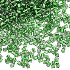 uxcell 1400Pcs Glass Bugle Beads, 1.5x1.5mm Tube Mini Loose Glass Seed Spacer Bead for DIY Earrings Necklaces Bracelets Jewelry Making (Silver-Dark Green) - color: Silver-Dark Green, size: 1.5x1.5mm