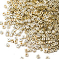 ToBeIT 1000Pcs Letter Beads Gold Letter Bead Acrylic Alphabet "A-Z" Cube Beads for Jewelry Making, Bracelets, Necklaces - color: gold - other