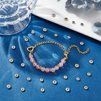 UNICRAFTALE 32Pcs 2 Colors 2 Sizes 304 Stainless Steel Disc Beads Metal Flat Flower Shape Spacer Caps Bead Half Round Bead Caps Spacer Beads for Bracelet Jewelry Making - size: 5-6mm