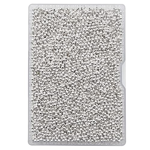 4000 Pieces Tiny Size 2.4mm Silver Iron Metal Spacer Bead Round Loose Beads - size: 2.4mm