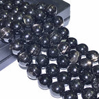ABCGEMS Midnight Aura Hypersthene Beads from Canada (Stunning Metallic Sheen & Mirror-Like Finish) Beading & Crafting Supplies - Jewelry Making - Smooth Round 10mm - color: Midnight Aura Hypersthene (From Canada)
