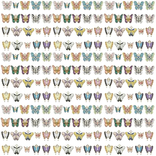 Youdiyla 40Pcs Alloy Dripping Butterfly Series Pendant Jewelry Making DIY Keychain Earrings Pendant Various Design Charms for Jewelry Making Bracelets Necklace (SN801) - color: SN801