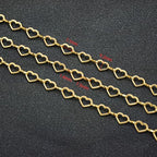 UMAOKANG 3 Meters Gold Plated Stainless Steel Chains for Jewelry Making Hollow Heart Chain Bulk on Spool with Jump Rings and Lobster Clasps - color: Heart Gold