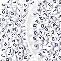 500 Pcs Black on White Alphabet Beads Round Acrylic Letter Beads 10mm White Letter Bead Alphabet A-Z Bead forJewelry Making DIY Friendship Bracelet Necklace Earrings - color: black-white