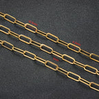 UMAOKANG 6.6 Feet Paperclip Chain for Jewelry Making Gold Plated Stainless Steel Bulk Chain on Spool - color: Paperclip Gold