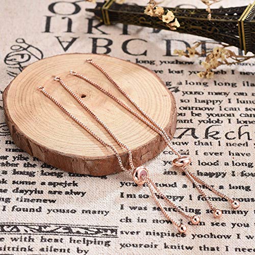DanLingJewelry 20pcs Adjustable Slider Bracelet Slider Extender Chains with Ball Ends for Jewelry Making DIY 8 Inches(220mm) RG - color: StyleⅡ-20 pcs-Rose Gold
