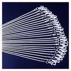Snake Chain Necklace White Brightening 24pcs 925 Silver Plated 1.2mm DIY Shining Link with Lobster Clasps for Jewelry Making (24inch, Shining White Brightening) - size: 24inch