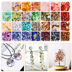Crystal Chips Beads for Ring Making, 28 Colors Gemstone Beads for Jewelry Making, Crystal Ring Making Kit with Plastic Box for Jewelry Ring, Bracelets, Earring Making Supplies