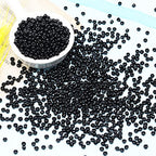 Bala&Fillic Black Color 4mm Seed Beads About 1200pcs/100Grams in Bag, 6/0 Glass Craft Beads for Making Bracelet and Necklace (Black) - color: Black -4mm