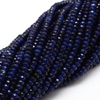 115pcs 4x2mm Rondelle Faceted Natural Jade Beads, Dyed Stone Beads Abacus Disk Stone Spacer Charm Bead for DIY Bracelet Necklace Jewelry Making Keychain Phone Chain Ornament, Dark Blue - color: Dark Blue
