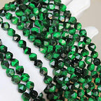 MJDCB Best Sellers Natural Stone Beads Faceted Polygon Green Tiger Eye Crystal Energy Stone Healing Power for Jewelry Making(8mm) - color: Green Tiger Eye