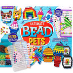 Made By Me Ultimate Bead Pets by Horizon Group USA, Bead Pets Crafts for Kids, Includes Over 1400 Beads, Cording, Keychains & Carabiner Clips, Design Templates, Storage Cases & More - style: Ultimate Bead Pets