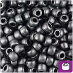 BeadTin Black Matte 9mm Barrel Pony Beads (500pcs)