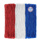 Huskein 100 PCS 4th of July Beads, 33" Patriotic Beads Necklaces Bulk, Red White Blue Necklace Bulk, Independence Day Party Parade Accessories Set for Memorial Day Fourth of July Party Supplies - color: RedWhiteBlue