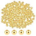 PH PandaHall 150pcs 6mm 18K Gold Plated Beads Long-Lasting Round Smooth Spacer Beads Seamless Brass Loose Ball Bead for Summer Hawaii Stackable Necklace Bracelet Earring Making - size: 6mm
