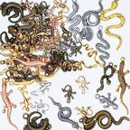 stino 100g Metal Pendant Charms for Jewelry Making, Bulk Silver & Gold Plated Charms for Braclet Necklace Crafts, Animal Plant Flower Pet and so on - color: Snakes & Lizards Mixed Color