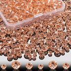 560 Pcs Faceted Rondelle Crystal Beads, Spacer Beads for DIY Crafts, 4/6/8mm (Rose Pink) - color: Rose Pink