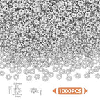 UNICRAFTALE 1000Pcs Spacer Beads Flower Beads 3mm Daisy Spacers Beads Metal Loose Beads Blossom Beads Braclet Beads Tiny Spacer Beads for Necklace Bracelet Earring Jewelry Making Hole 0.8mm - color: Platinum