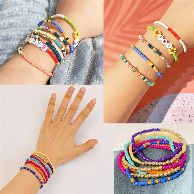 Mix 15 Color Glass Seed Tube Beads Glass Bugle Beads Loose Kit for Jewelry Making DIY Craft Beading (Mix 15 Color, White) - color: White