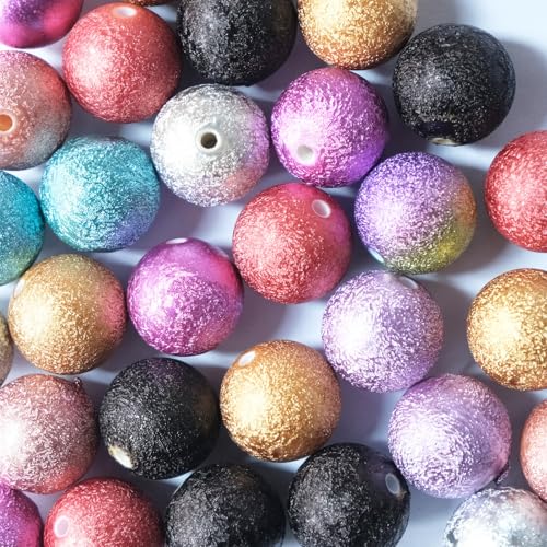 30PCS 20MM Bubblegum Beads for Pens, Mixed Color Wrinkle Disco Ball Chunky Large Acrylic Round Beads for Bag Focal Beadable Pen Keychain Making Jewelry Bracelet Making DIY Crafts - color: Wrinkle Round Beads