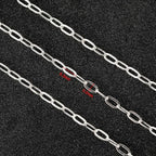 UMAOKANG 5 Meters Silver Chain for Women Necklace Bracelet DIY Paperclip Chains Bulk with Jump Rings and Lobster Clasps Jewelry Findings - color: Silver Paperclip