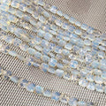 Natural Stone Beads Square Faceted Beading Opal Gemstone Loose Beads for Jewelry Making 2 Strands 7.9 inches - color: opal
