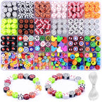 BBita 1000PCS Polymer Clay Beads Bracelet Making kit, 24 Style Cute Fun Beads Sports Ball Volleyball Softball Baseball Basketball Soccer Rugby Football Charms for Jewelry Making DIY for Women Girls - color: C1#Style 3