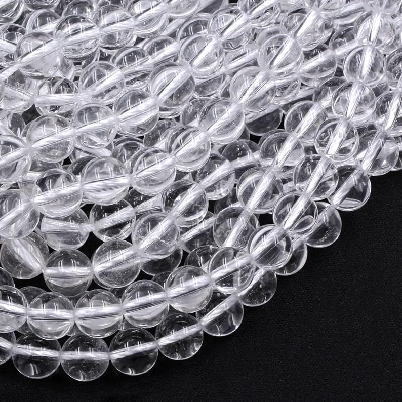 Zenkeeper 116 Pcs Clear Quartz Beads for Jewelry Making 6 MM Clear Quartz Gemstones Loose Stone Beads - color: Clear Quartz, size: 6MM, 116-120pcs