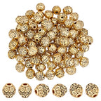 UNICRAFTALE About 100Pcs Tibetan Barrel Beads 7mm Antique Gold Beads Rondelle Spacer Beads with Large Hole Beading Bracelet Making Beads for Bracelet Jewelry Making Accessories Hole 1.8mm