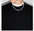 GAVU Hand-knotted Men's Beaded Necklace, Crystal Necklace for Men - color: Howlite, size: 20"