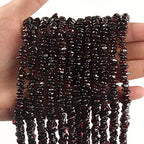 Genuine Garnet Chips Gemstone Beads 3-5mm Irregular Shaped Crystal Chip Stone Loose Bead for Jewelry Making 1 Strand 32" - color: Garnet