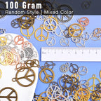 stino Metal Charms for Jewelry Making 100gram, Bulk Tibetan Silver & Gold Plated Trinkets for Earring Necklace Jewelry Making and Findings - color: Peace Plane Mixed Color