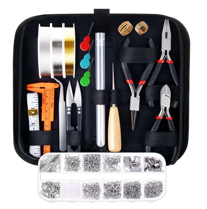 EatingBiting Jewelry Making Supplies Kit with Jewelry Wires and Jewelry Findings Starter Beading Making and Repair Tools Kit