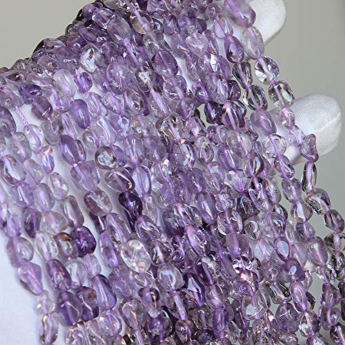MJDCB Natural Irregular Shape Stone Beads 6-8mm Lilac Amethyst Gemstone Energy Crystal for Jewelry Making Bracelet Necklace - color: Lilac Amethyst