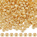 Beebeecraft 300Pcs 2mm 14K Gold Filled Brass Crimp Beads Positioning Spacer Beads Metal Rondelle Loose Beads with Storage Box for DIY Necklace Bracelets Anklets Making - size: 2mm