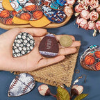 Elecrelive Teardrop Wood Earring Making Kit 36pcs Sport Theme Printed Earring Charms Ball Game Big Wood Pendants with Basketball Baseball Tennis Pattern for DIY Jewelry Making - color: Sport Theme